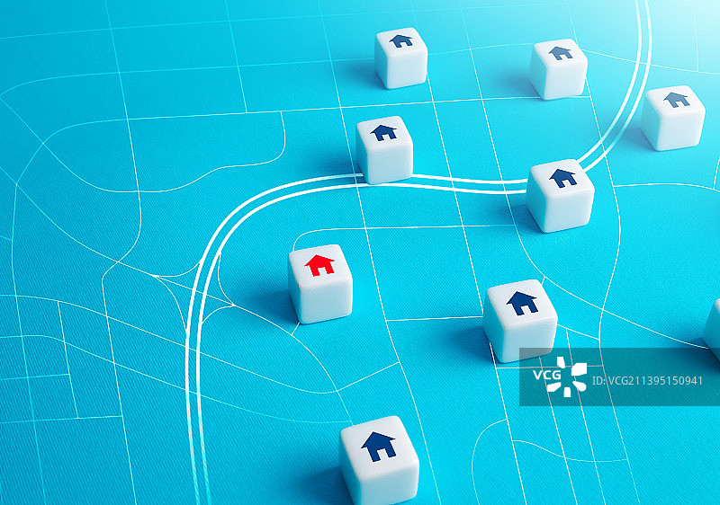 在地图上搜索时的住房选择：租房图片素材