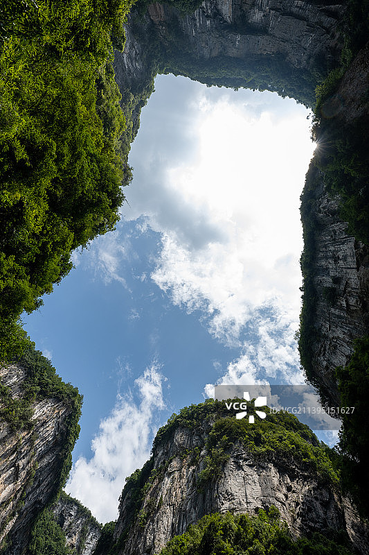 重庆武隆天生三桥天坑图片素材