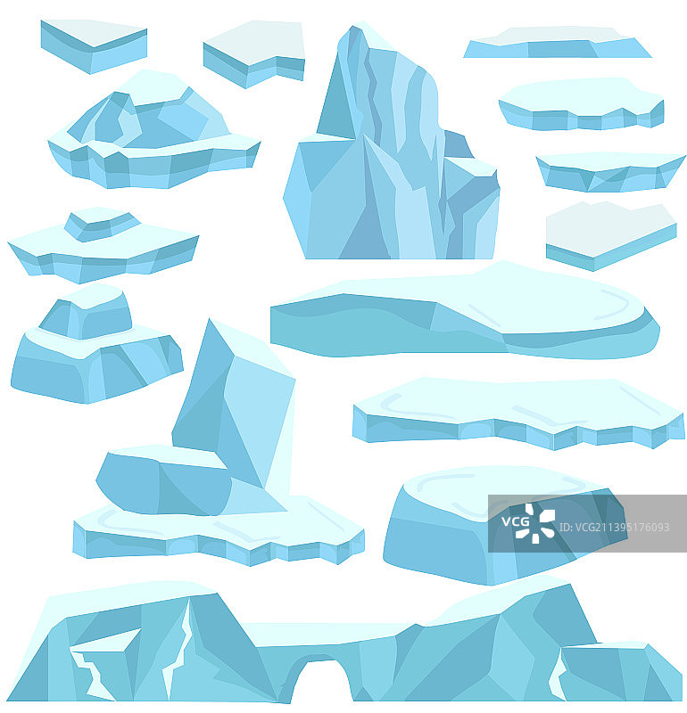 蓝色冰山组件图片素材