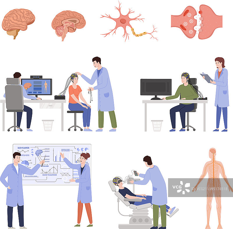神经科学图标集图片素材