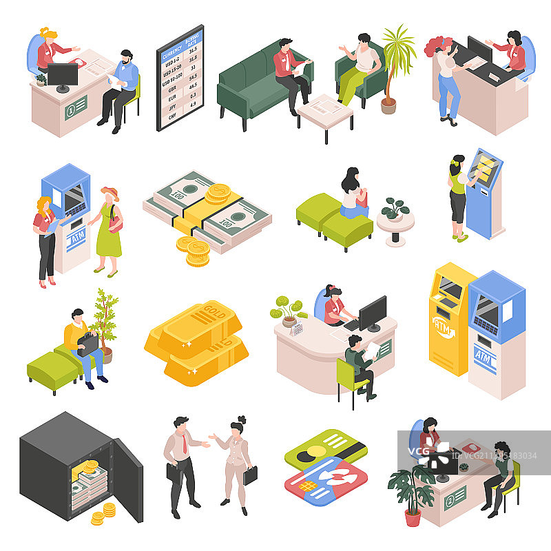 银行图标合集图片素材