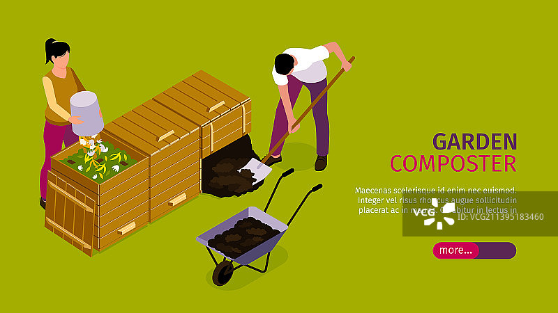 花园堆肥器横幅图片素材