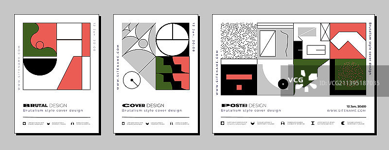 粗犷主义风格竖版封面海报设计图片素材