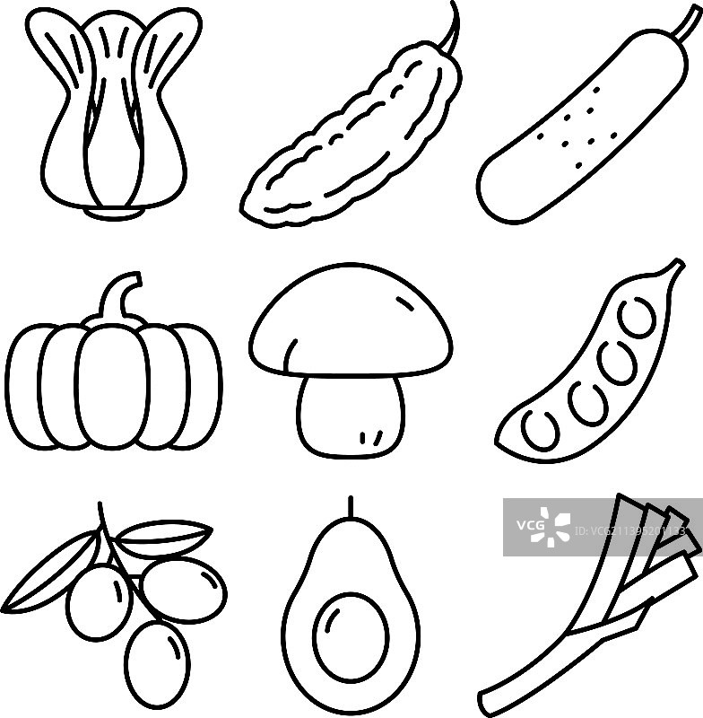 新鲜食品图标简约设计图片素材