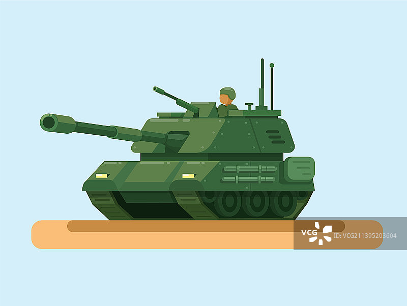 坦克军队载具卡通元素图片素材