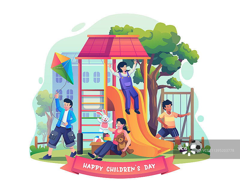 孩子们在操场玩耍图片素材