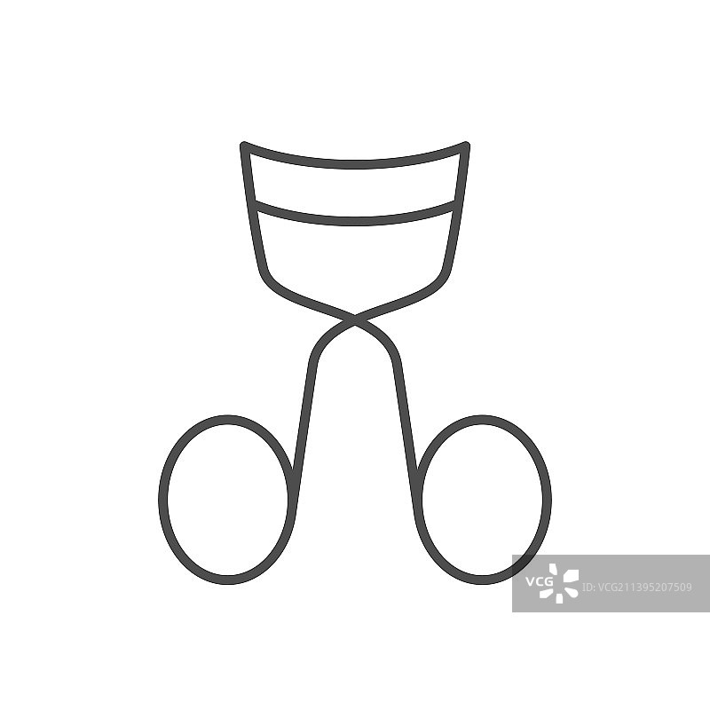 睫毛夹线性轮廓图标图片素材