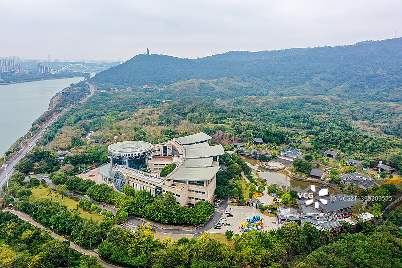 航拍广西民族博物馆 广西民族村 南宁旅游目的地图片素材