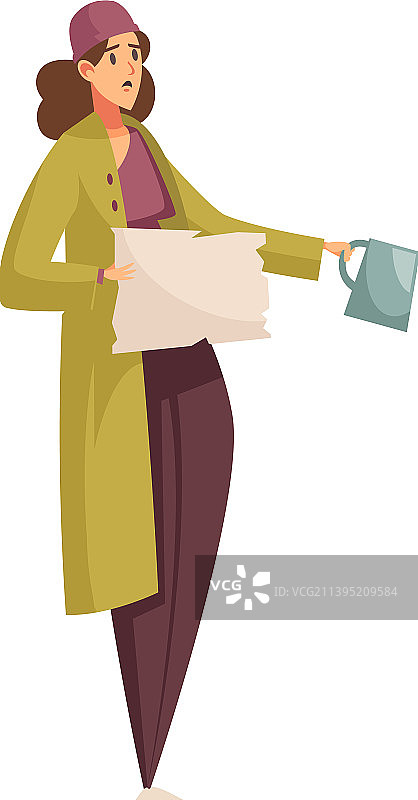 贫困妇女乞讨构图图片素材