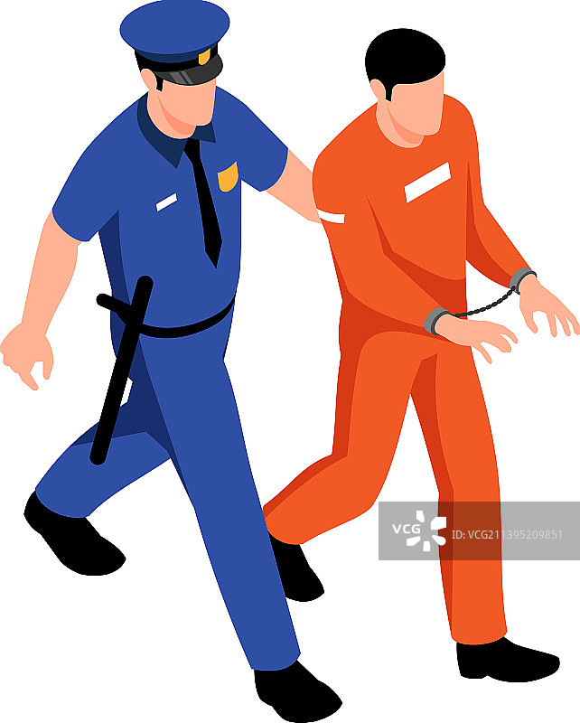 警卫护送囚犯构图图片素材