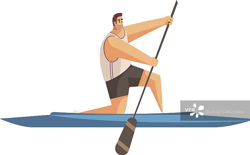 划船男子运动构图图片素材