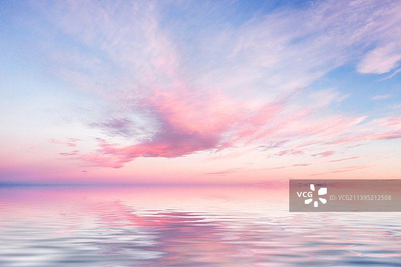 静谧的天空彩云倒影图片素材