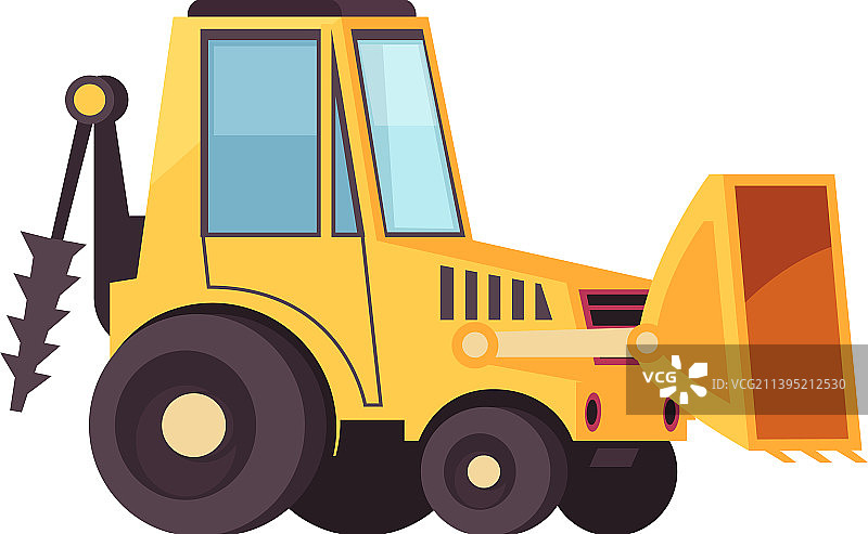 扁平化推土机结构图片素材