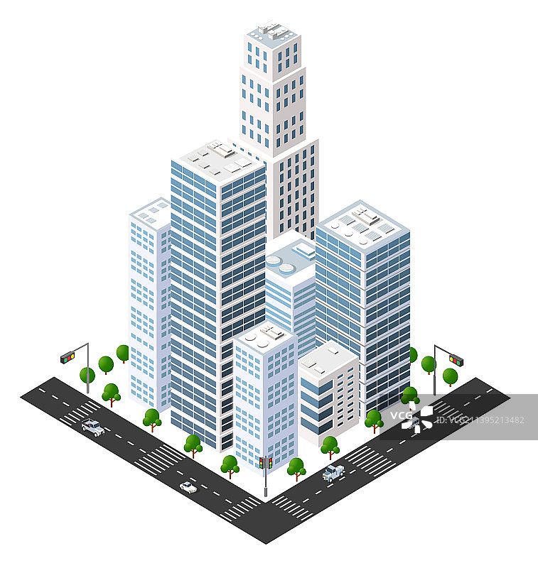 2.5D城市城区图片素材