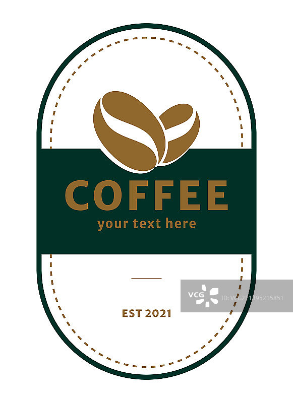 优雅复古咖啡Logo标签模板图片素材