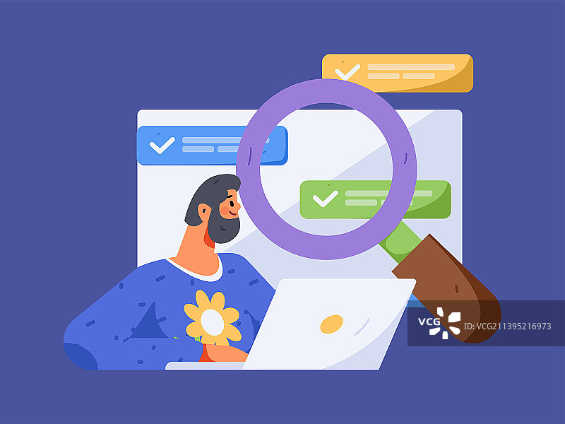 求职面试的人员扁平矢量概念运营插画图片素材