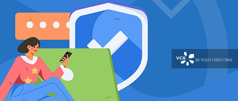 网络安全安全人物扁平矢量概念运营插画图片素材