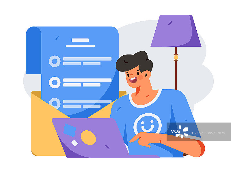 邀请好友进行测评调查扁平矢量概念运营插画图片素材