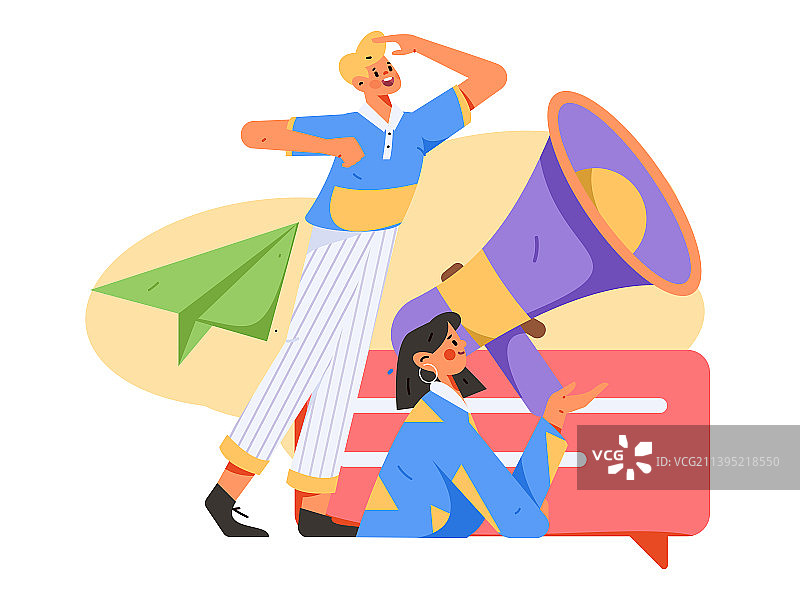 互联网公告告示模板矢量创意扁平插画图片素材