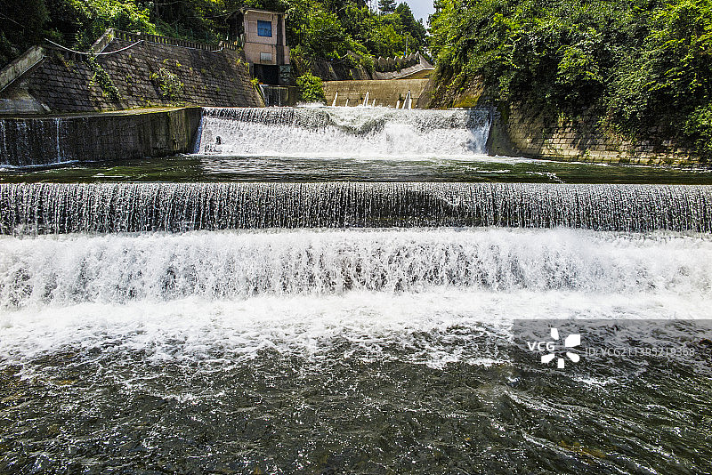 中国贵州贵阳小车河城市湿地公园、贵阳市南郊公园的夏日风光图片素材