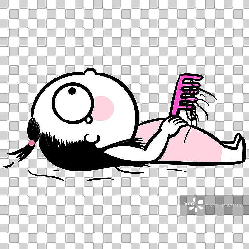 脱发美少女表情包图片素材