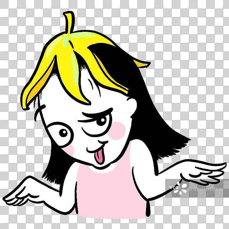 脱发美少女表情包图片素材