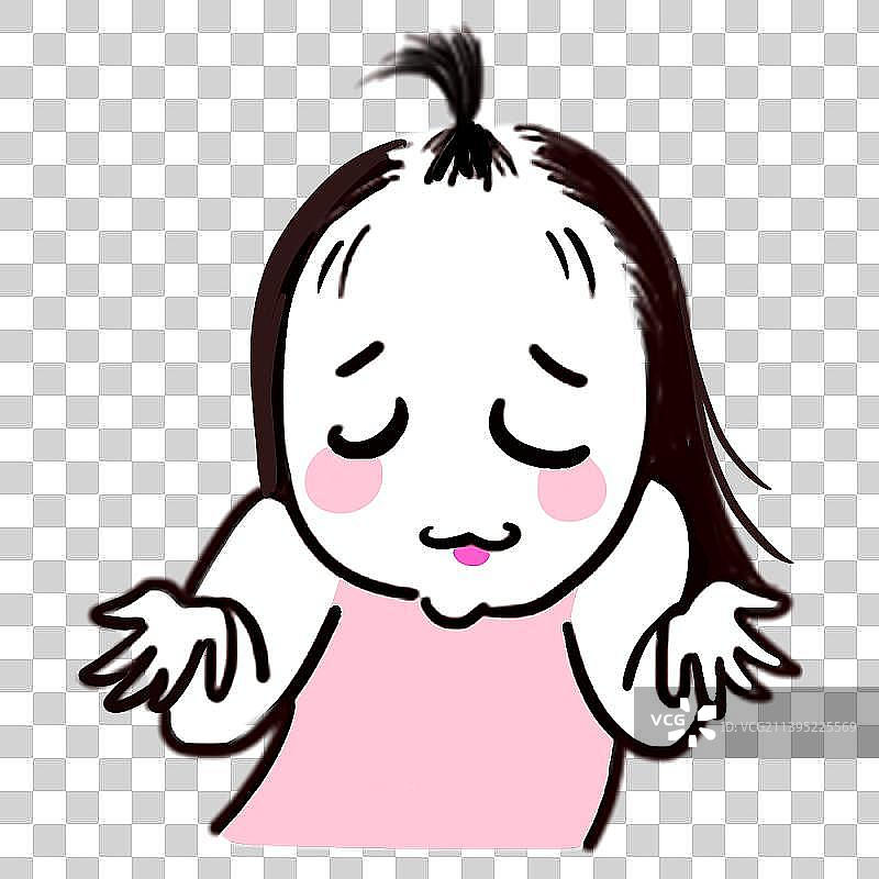 脱发美少女表情包图片素材