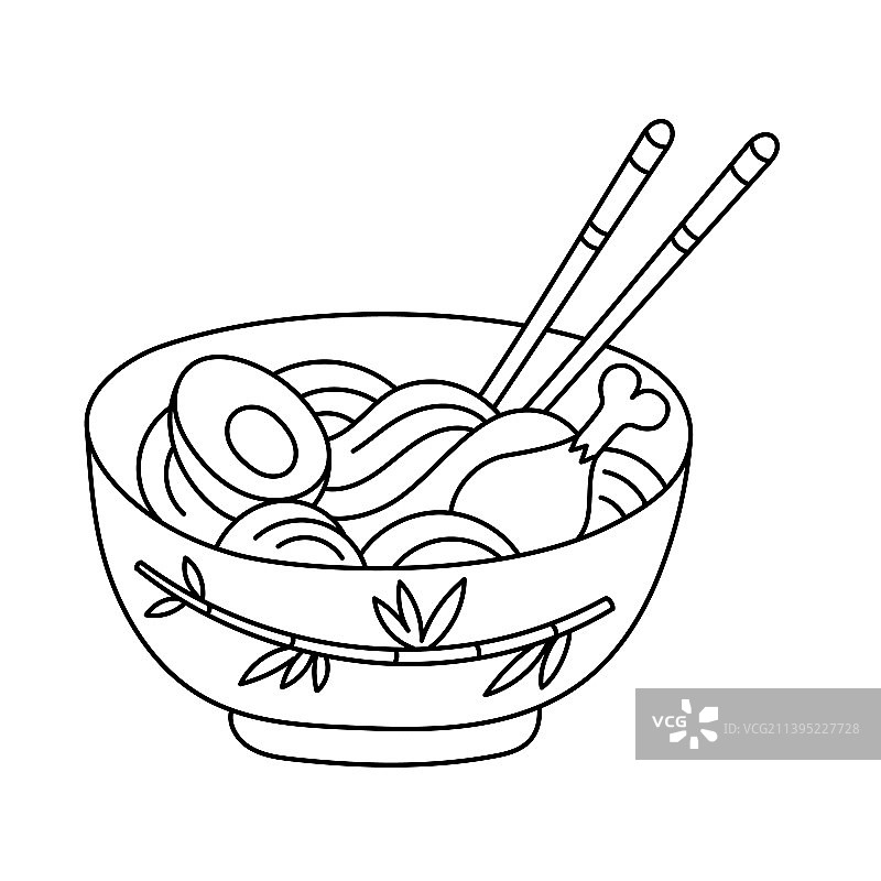 亚洲风味拉面轮廓图片素材