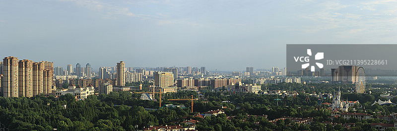 成都市温江区建筑风光长图图片素材