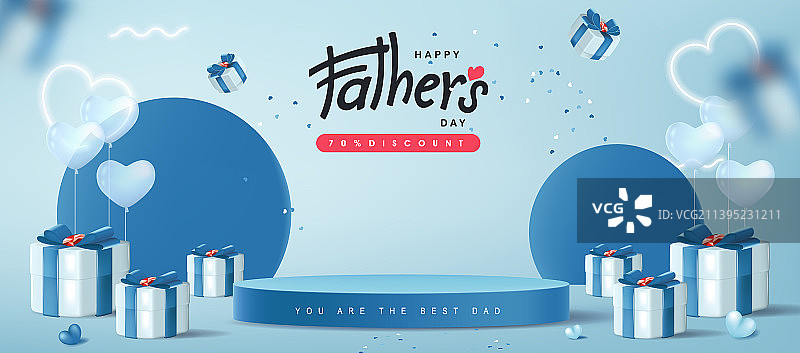 父亲节贺卡：圆柱形产品展示图片素材