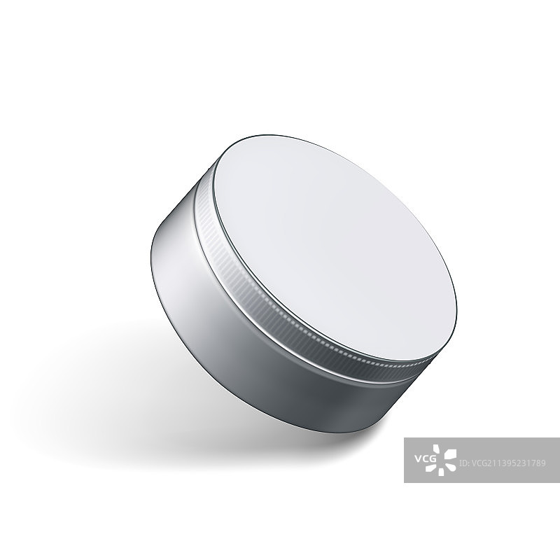 化妆品或其他产品的金属圆形盒图片素材