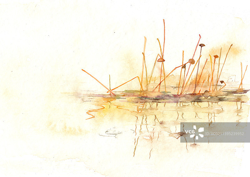 秉烛夜游插画图片素材