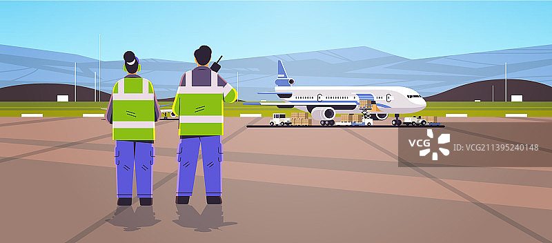 穿制服的航空引导员图片素材