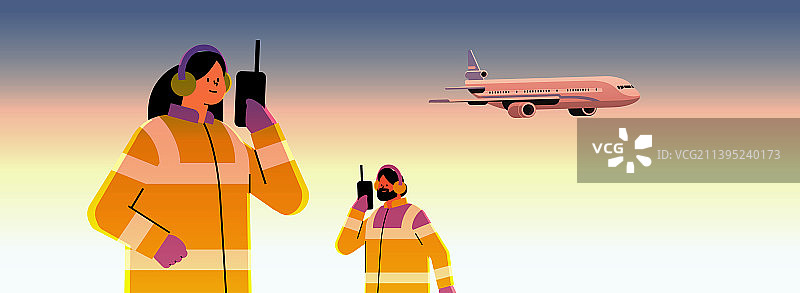 机场工作人员正在交流图片素材