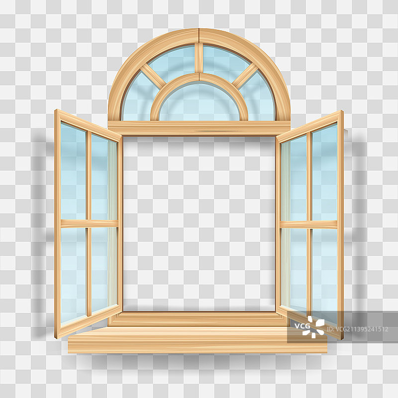 透明背景上的乡村风格窗户图片素材