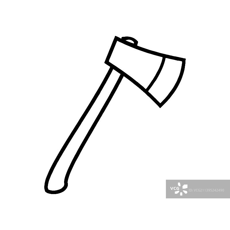 木制斧头线条艺术图片素材