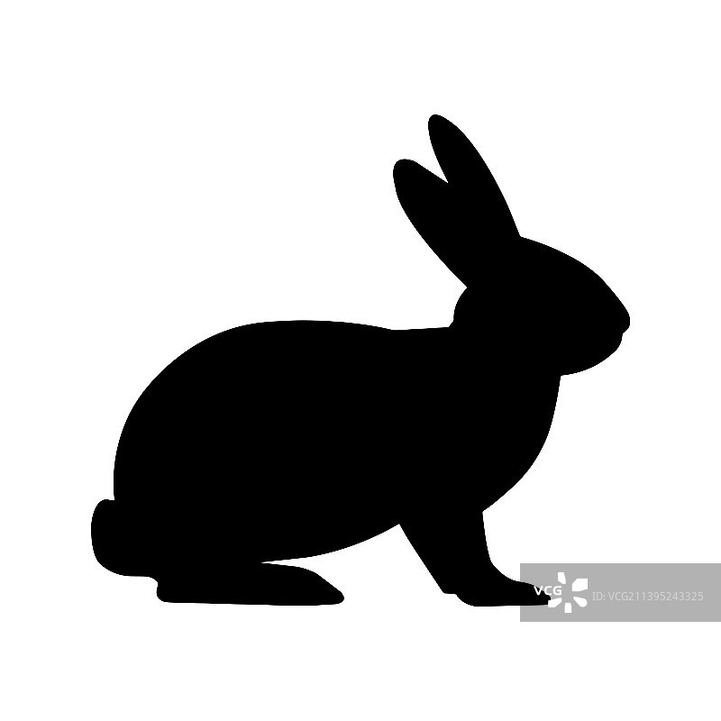 复活节兔子剪影图片素材