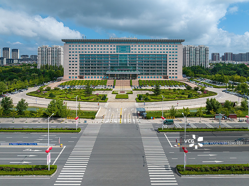 青岛莱西城市风光航拍图片素材