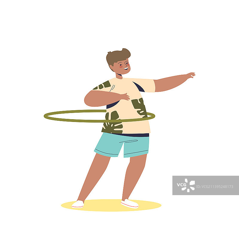 玩呼啦圈的小男孩图片素材