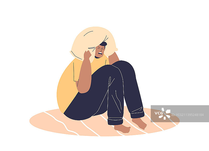 因抑郁而疲惫的女人图片素材