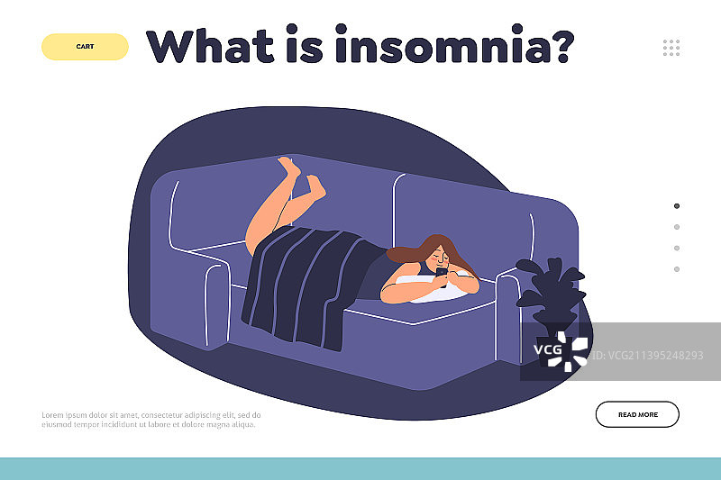 失眠概念落地页图片素材