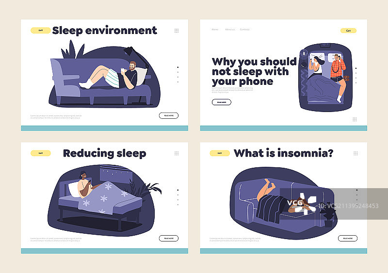 卧室使用智能手机概念图片素材