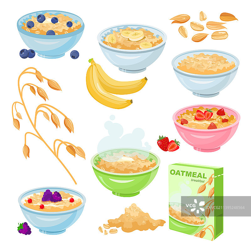 早餐燕麦片：煮熟的小麦图片素材