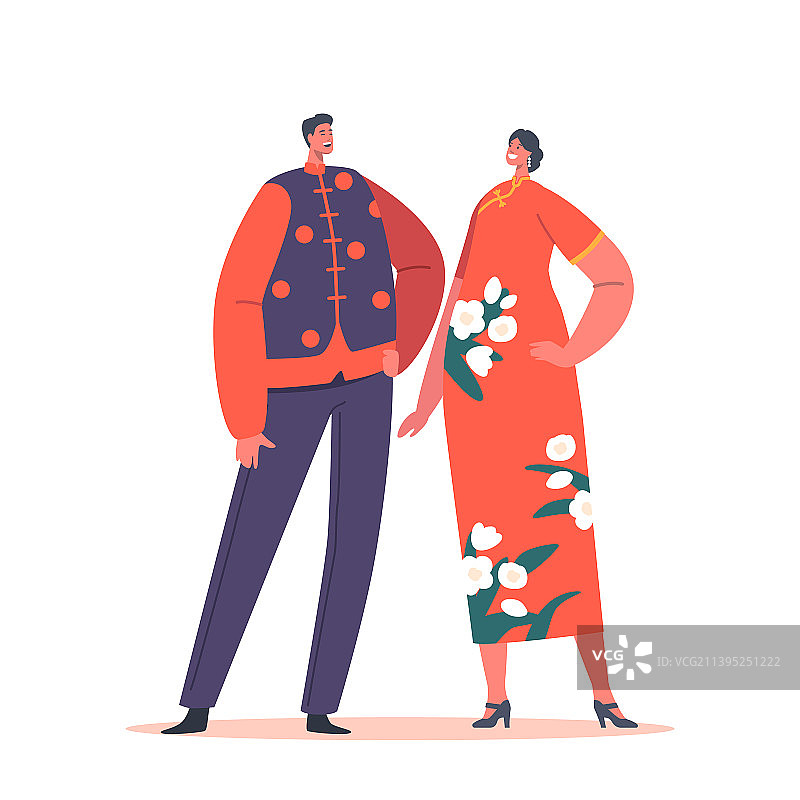 穿着和服的亚洲新娘和新郎图片素材