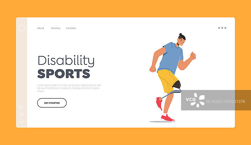 残疾人运动着陆页模板无效图片素材