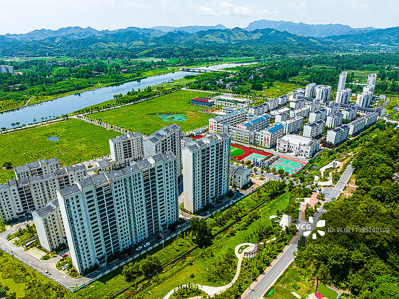 安徽六安裕安区城市航拍图片素材