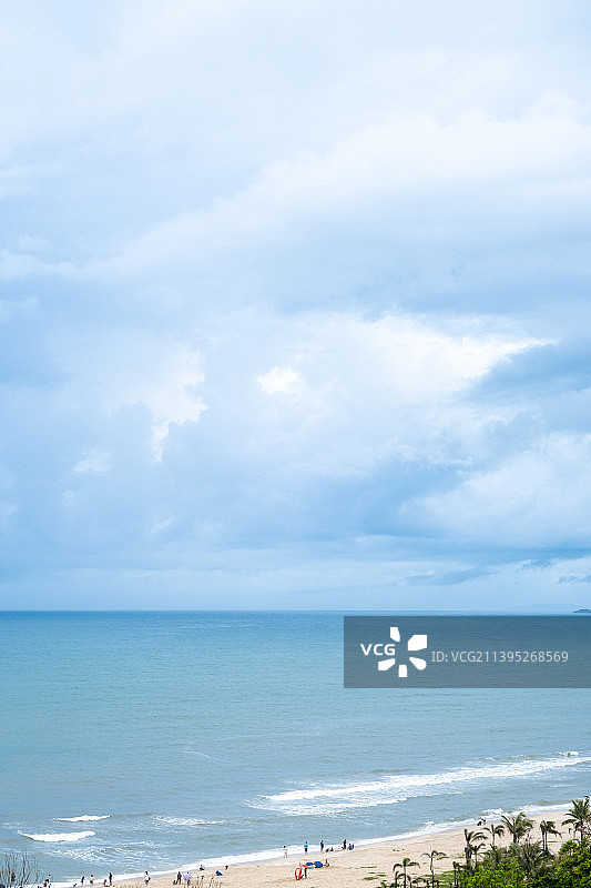 广东汕尾金町湾海岸线图片素材