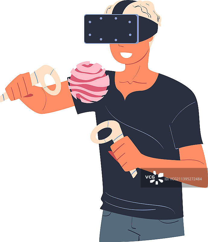 沉浸在虚拟现实中的男人图片素材