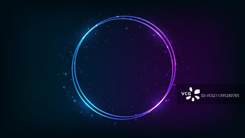 霓虹双圆框图片素材