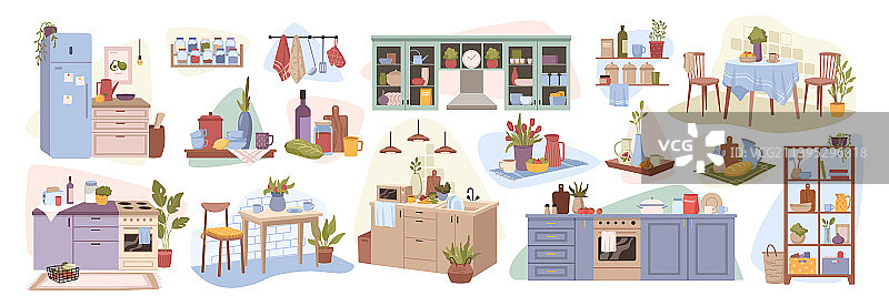 厨房家具和配件室内设计图片素材